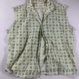 Vintage green and white Shapely classic button down
